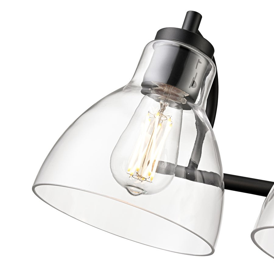 Millennium Lighting Knightsdale 25.25" 3Lt Vanity, Matte Black/Clear