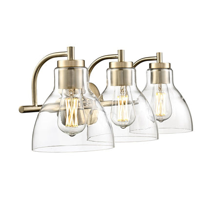 Millennium Lighting Knightsdale 25.25" 3Lt Vanity, Modern Gold/Clear