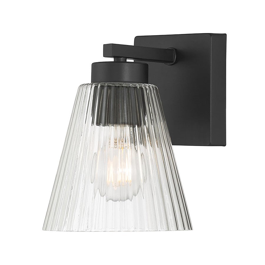 Millennium Riville 1Lt Wall Sconce, Black/Clear Striated - 63001-MB