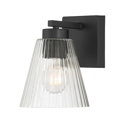 Millennium Riville 1Lt Wall Sconce, Black/Clear Striated - 63001-MB