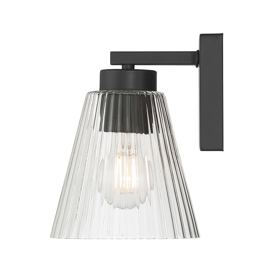 Millennium Riville 1Lt Wall Sconce, Black/Clear Striated