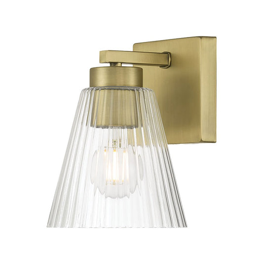 Millennium Riville 1Lt Wall Sconce, Brass/Clear Striated - 63001-VB
