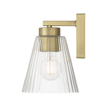 Millennium Riville 1Lt Wall Sconce, Brass/Clear Striated