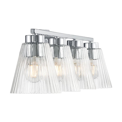 Millennium Riville 4Lt Bathroom Vanity Light, Chrome/Clear Striated