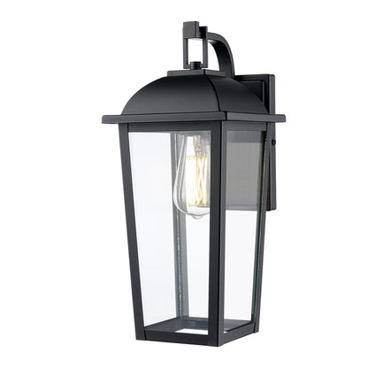 Millennium Houston 17" High 1Lt Outdoor Wall Lantern, Black/Clear - 6301-PBK