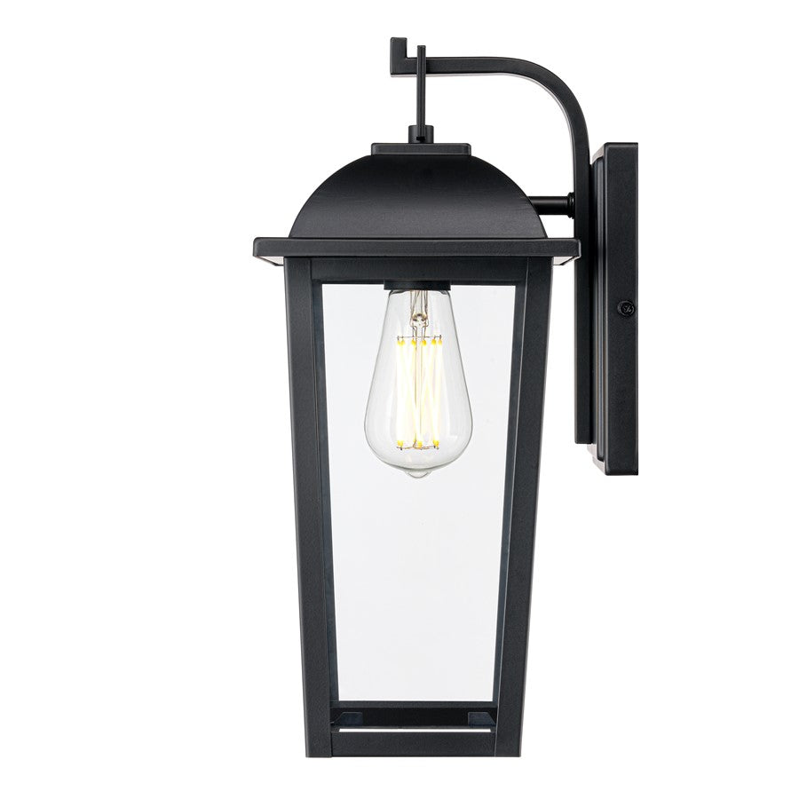 Millennium Houston 17" High 1Lt Outdoor Wall Lantern, Black/Clear