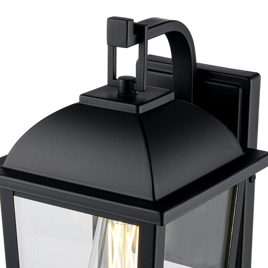Millennium Houston 17" High 1Lt Outdoor Wall Lantern, Black/Clear