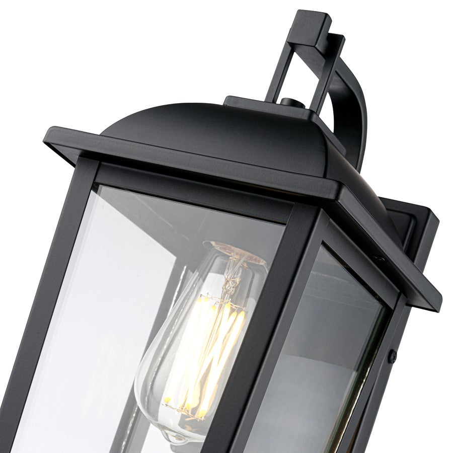 Millennium Houston 17" High 1Lt Outdoor Wall Lantern, Black/Clear