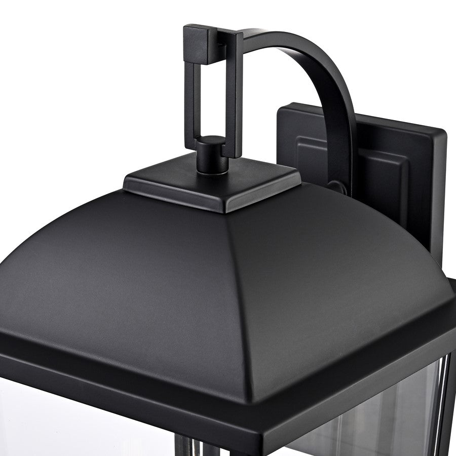 Millennium Houston 24" High 3Lt Outdoor Wall Lantern, Black/Clear