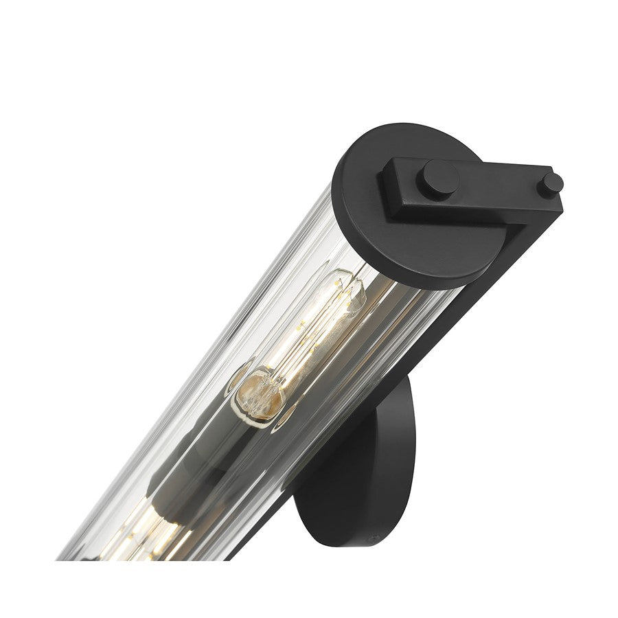Millennium Cylora 2Lt Bathroom VanityLt Bar, Black/Clear Striated