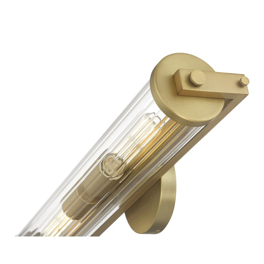 Millennium Cylora 2Lt Bathroom VanityLt Bar, Brass/Clear Striated