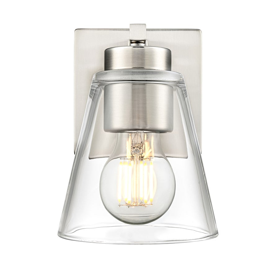 Millennium Lighting Strayhan 6.75" High 1Lt Wall Sconce, Nickel/Clear