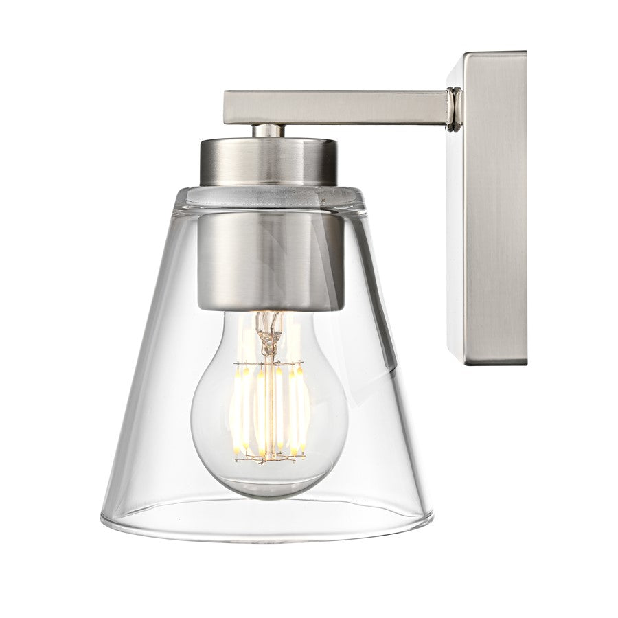 Millennium Lighting Strayhan 6.75" High 1Lt Wall Sconce, Nickel/Clear