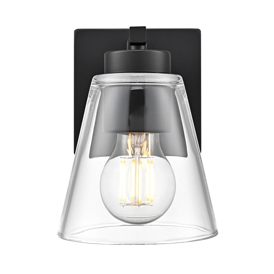 Millennium Lighting Strayhan 6.75" High 1Lt Wall Sconce, Black/Clear