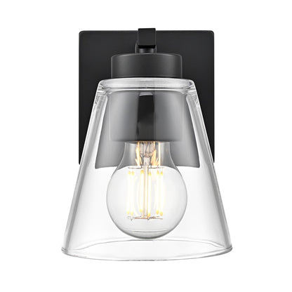 Millennium Lighting Strayhan 6.75" High 1Lt Wall Sconce, Black/Clear