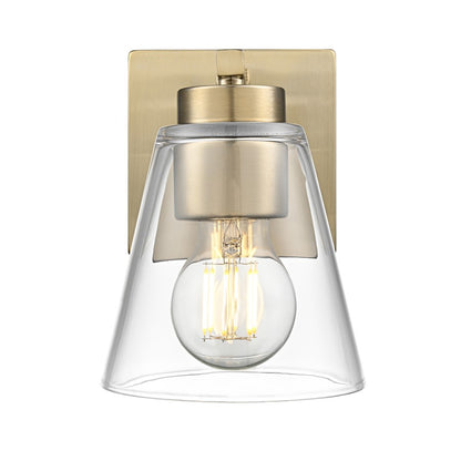 Millennium Lighting Strayhan 6.75" High 1Lt Wall Sconce, Gold/Clear