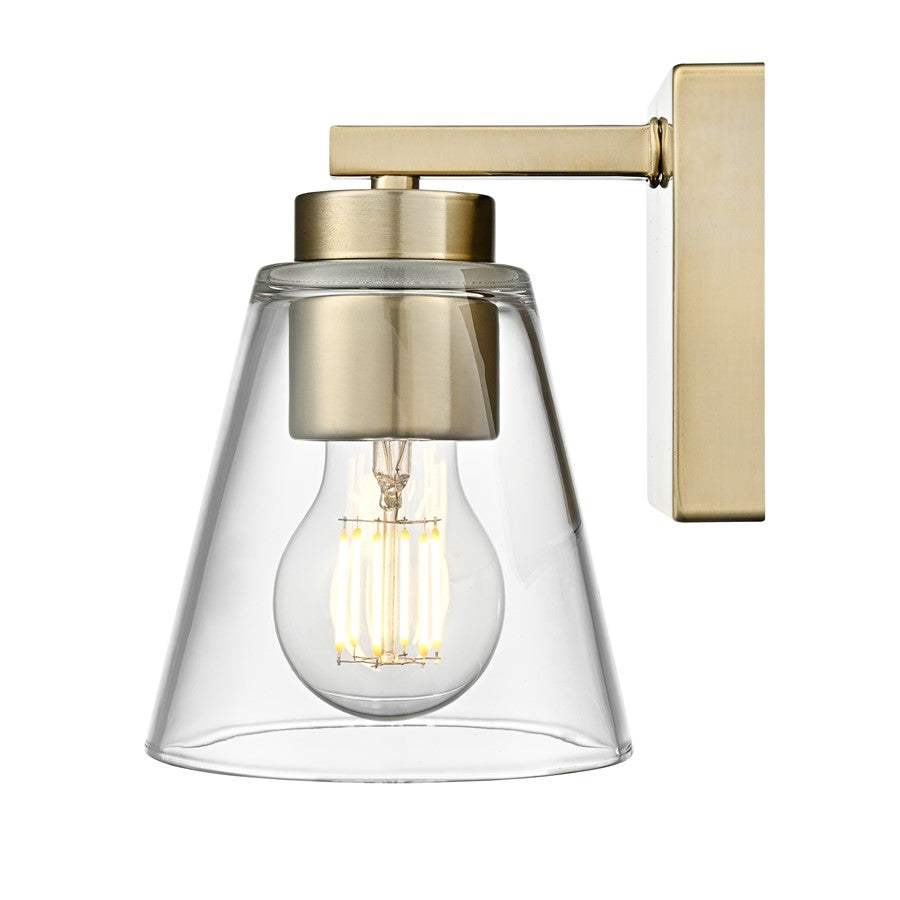 Millennium Lighting Strayhan 6.75" High 1Lt Wall Sconce, Gold/Clear