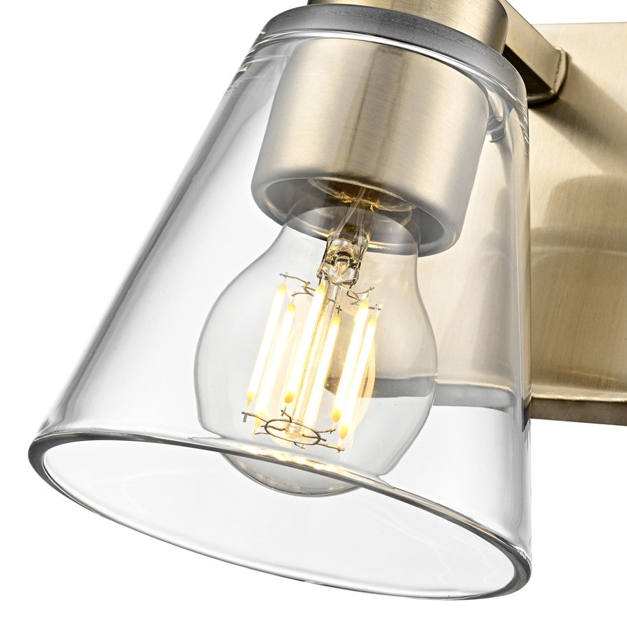 Millennium Lighting Strayhan 6.75" High 1Lt Wall Sconce, Gold/Clear