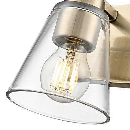 Millennium Lighting Strayhan 6.75" High 1Lt Wall Sconce, Gold/Clear