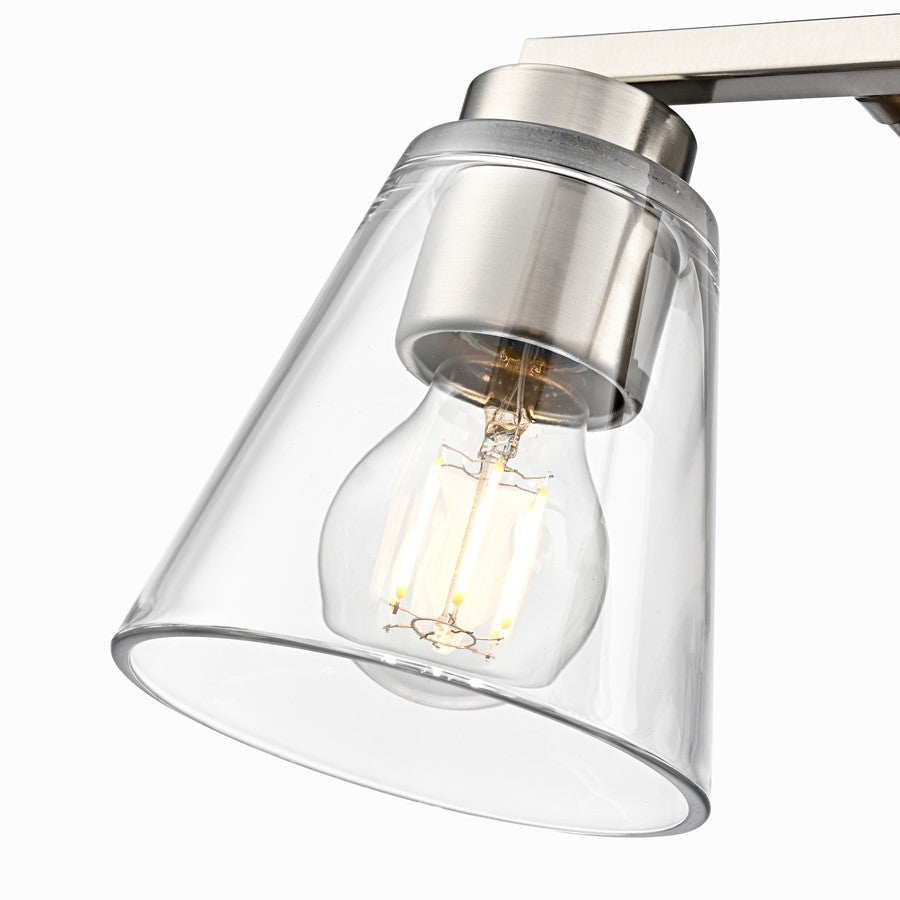 Millennium Lighting Strayhan 13" 2Lt Vanity, Brushed Nickel/Clear