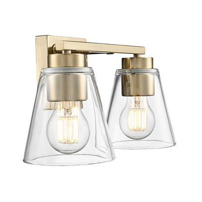 Millennium Lighting Strayhan 13" 2Lt Vanity, Modern Gold/Clear