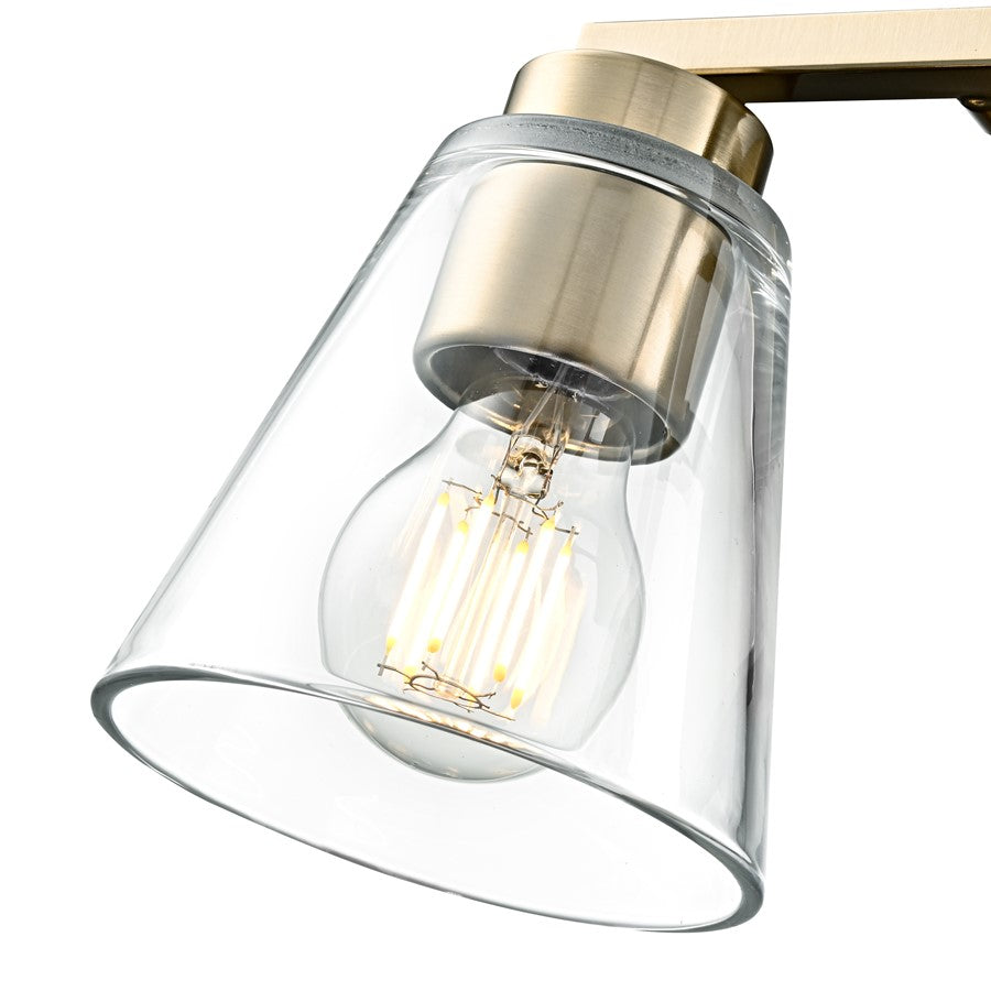 Millennium Lighting Strayhan 13" 2Lt Vanity, Modern Gold/Clear