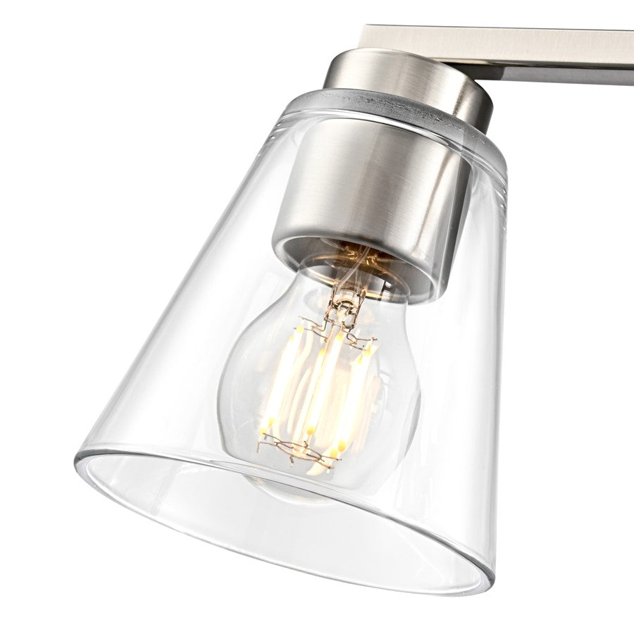 Millennium Lighting Strayhan 22" 3Lt Vanity, Brushed Nickel/Clear
