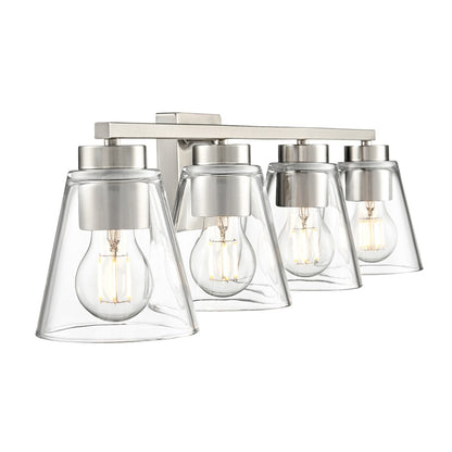 Millennium Lighting Strayhan 31" 4Lt Vanity, Brushed Nickel/Clear