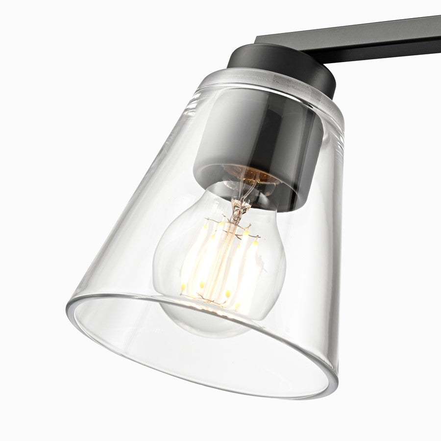 Millennium Lighting Strayhan 31" 4Lt Vanity, Matte Black/Clear