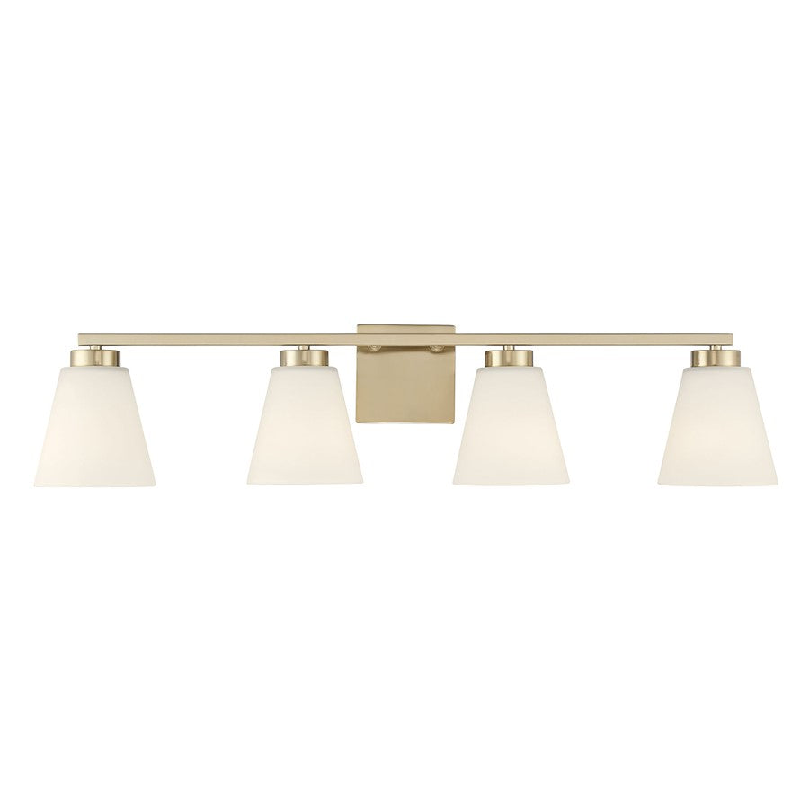 Millennium Strayhan 4Lt Bathroom Vanity Light, Gold/White Frosted