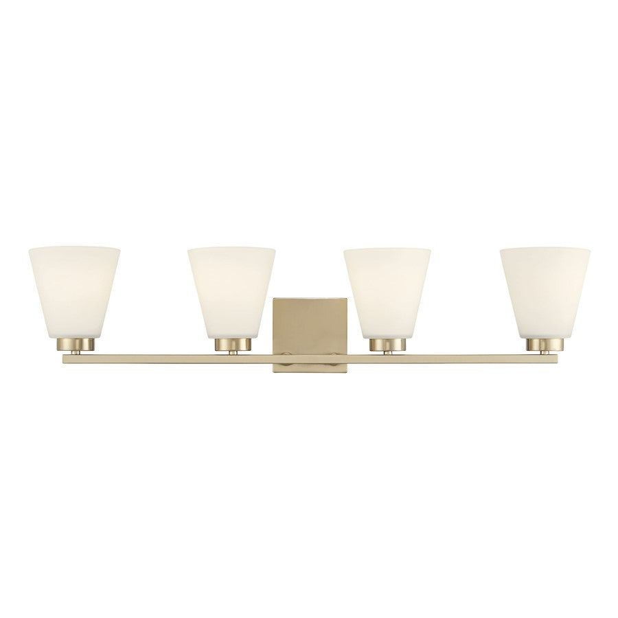 Millennium Strayhan 4Lt Bathroom Vanity Light, Gold/White Frosted