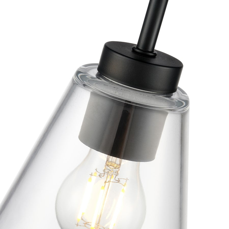 Millennium Lighting Strayhan 5.75" 1Lt Mini Pendant, Black/Clear