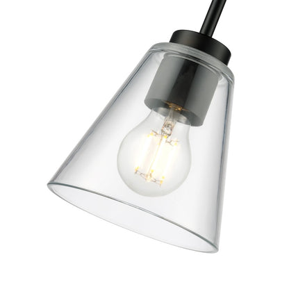 Millennium Lighting Strayhan 5.75" 1Lt Mini Pendant, Black/Clear