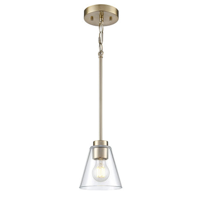 Millennium Lighting Strayhan 5.75" 1Lt Mini Pendant, Gold/Clear - 64101-MG