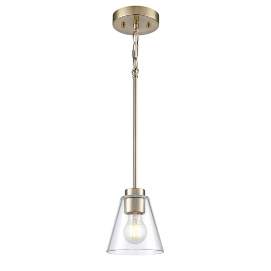 Millennium Lighting Strayhan 5.75" 1Lt Mini Pendant, Gold/Clear - 64101-MG