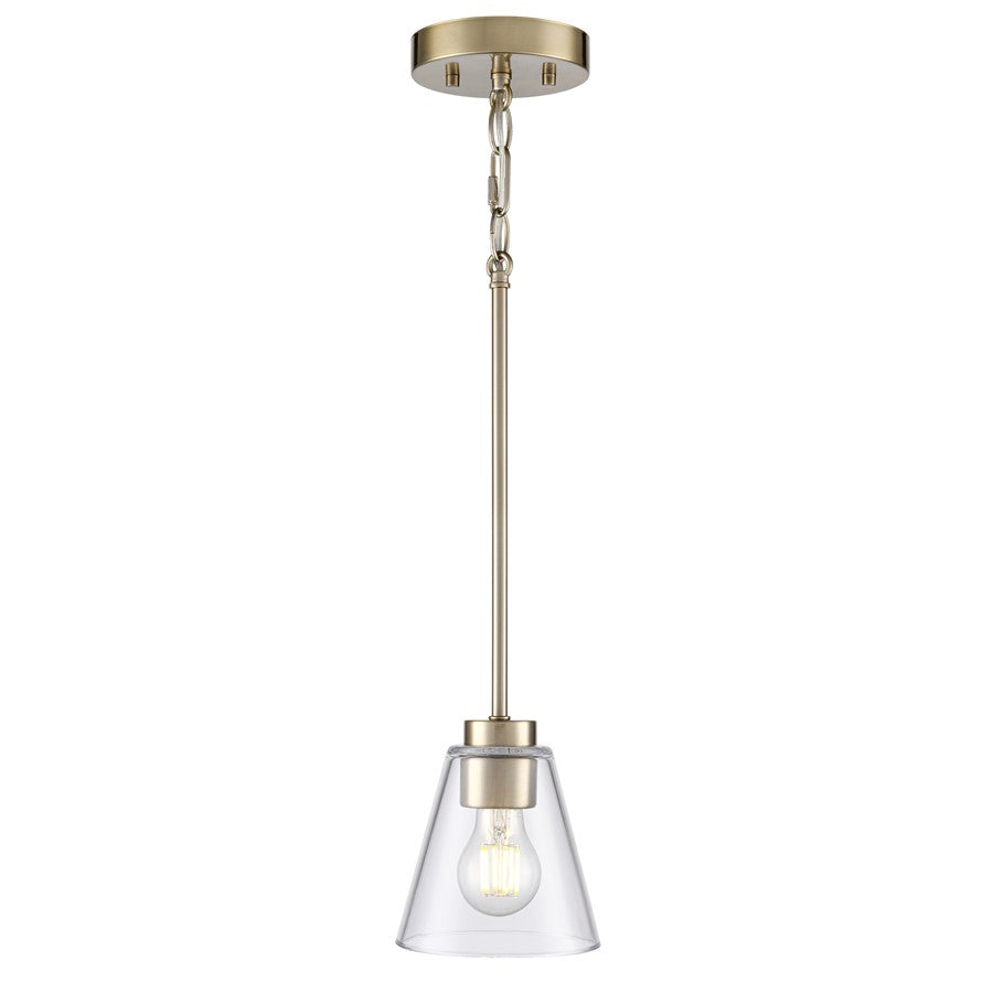 Millennium Lighting Strayhan 5.75" 1Lt Mini Pendant, Gold/Clear