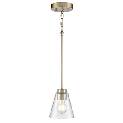 Millennium Lighting Strayhan 5.75" 1Lt Mini Pendant, Gold/Clear