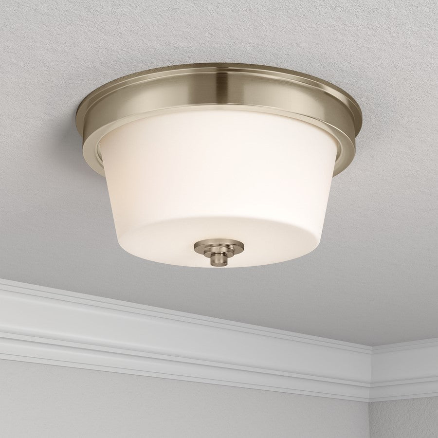 Millennium Lighting Strayhan 2Lt Flush Mount, Gold/White Frosted