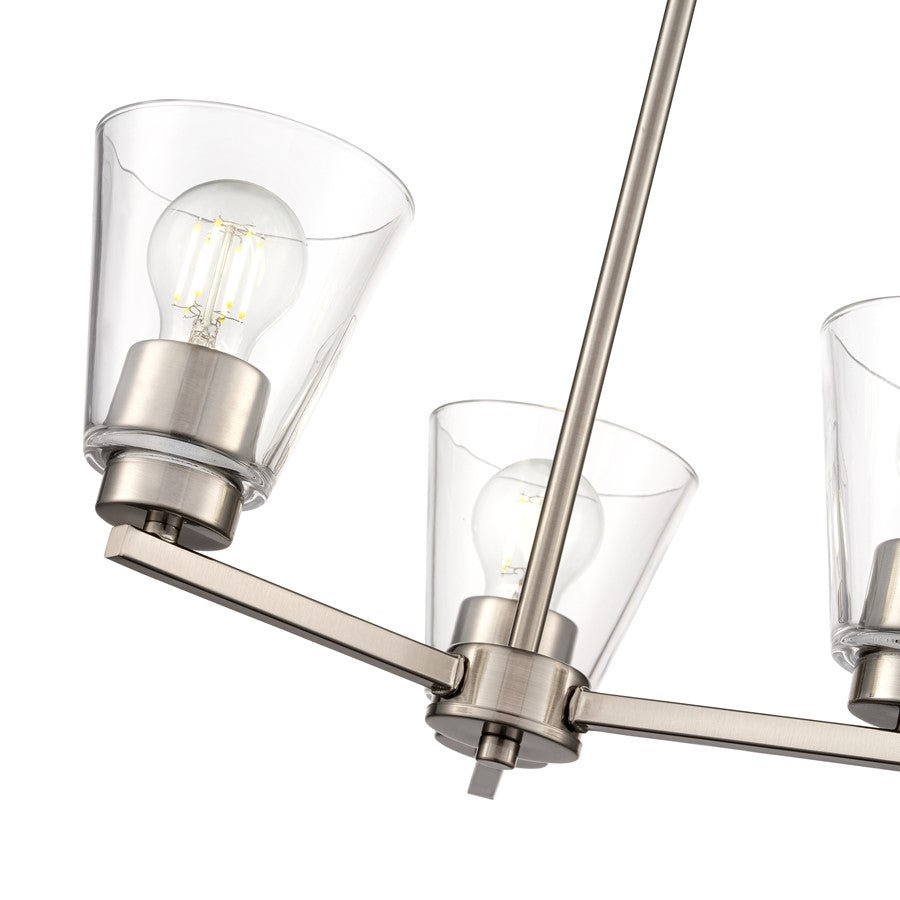 Millennium Lighting Strayhan 18" 3Lt Chandelier, Brushed Nickel/Clear