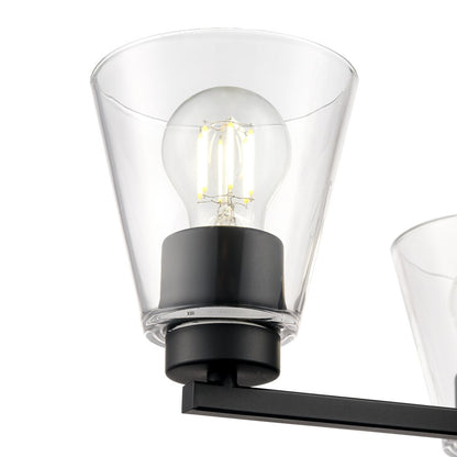 Millennium Lighting Strayhan 18" 3Lt Chandelier, Matte Black/Clear