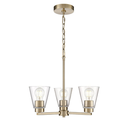 Millennium Lighting Strayhan 18" 3Lt Chandelier, Modern Gold/Clear