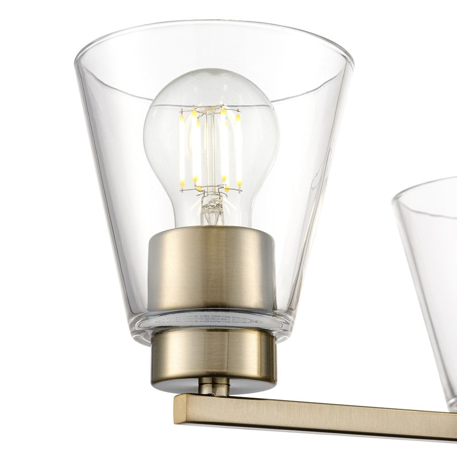 Millennium Lighting Strayhan 18" 3Lt Chandelier, Modern Gold/Clear