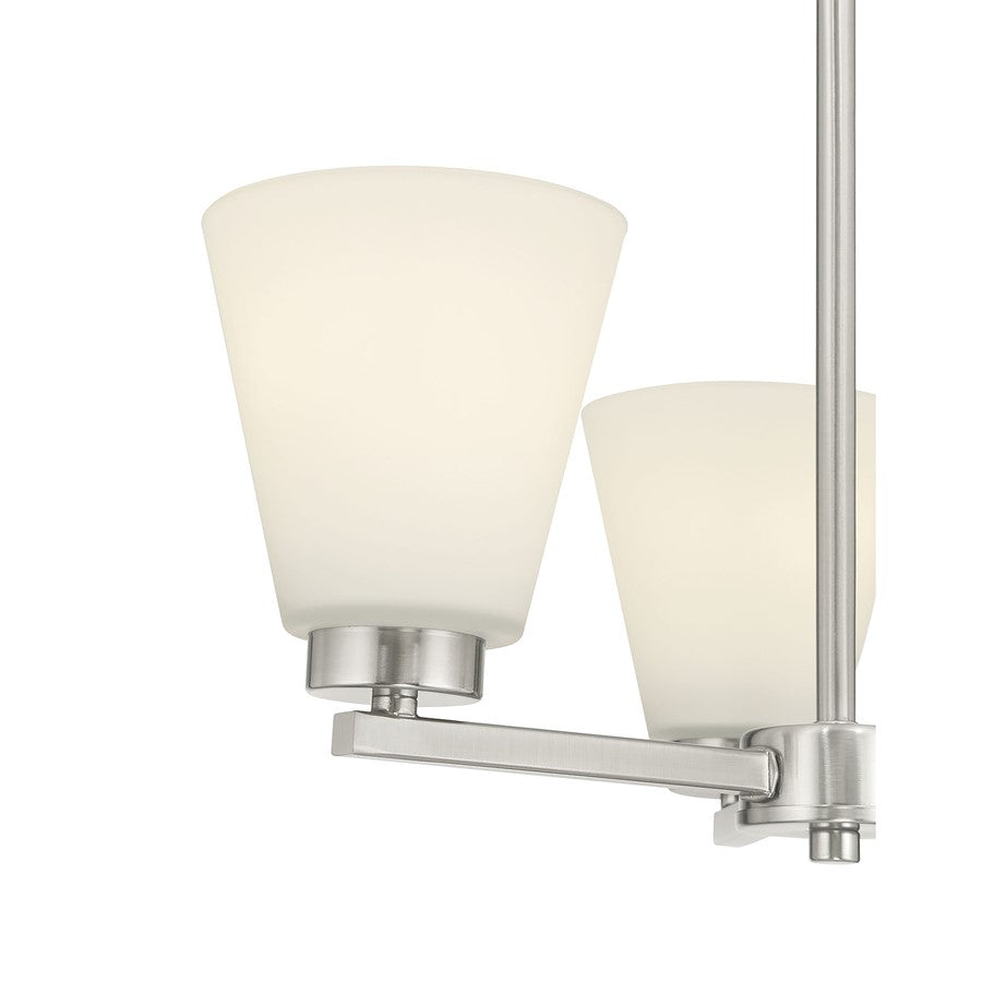 Millennium Strayhan 3Lt Chandelier, Nickel/White Frosted