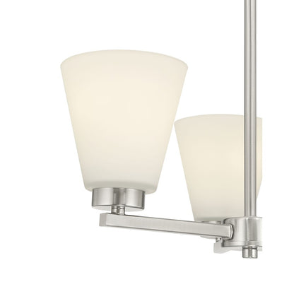 Millennium Strayhan 3Lt Chandelier, Nickel/White Frosted