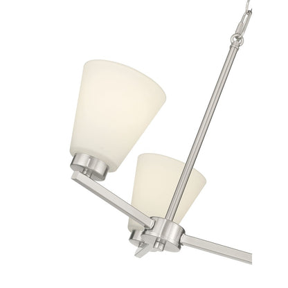 Millennium Strayhan 3Lt Chandelier, Nickel/White Frosted