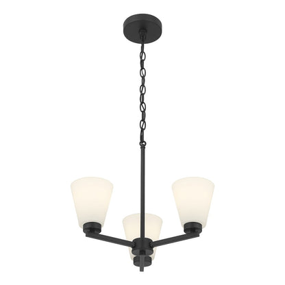 Millennium Strayhan 3Lt Chandelier, Black/White Frosted - 64103WG-MB