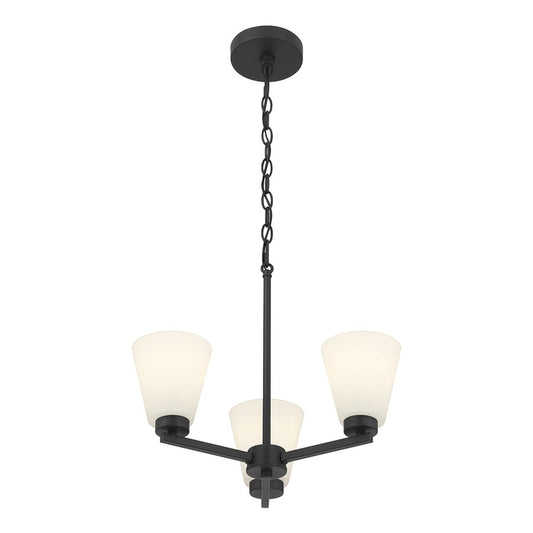 Millennium Strayhan 3Lt Chandelier, Black/White Frosted - 64103WG-MB
