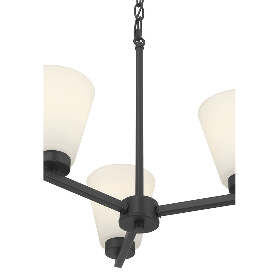 Millennium Strayhan 3Lt Chandelier, Black/White Frosted