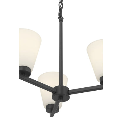 Millennium Strayhan 3Lt Chandelier, Black/White Frosted