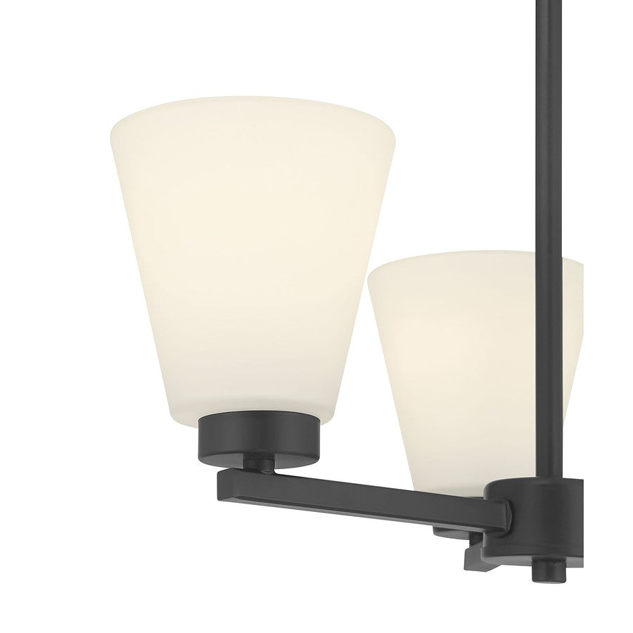 Millennium Strayhan 3Lt Chandelier, Black/White Frosted